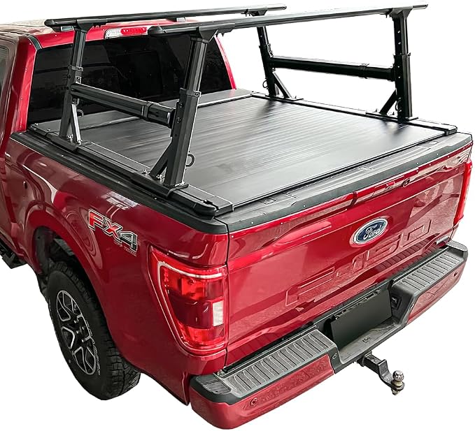 Syneticusa AR Automatic Retractable Truck Bed Cover with R1 Rack for Ford F-150 2004–2026 | 5.5' (67”) Short Bed | Aluminum Hard Retractable Tonneau Cover | Easy Installation | Waterproof, Low-Profile