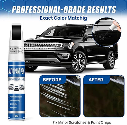 Agate Black Metallic (UM) Touch Up Paint for Cars, Compatible with Ford F-150/Explorer/Escape, 2-in-1 Car Scratch Repair Pen, Color Accurate, Quick Dry, Long-Lasting