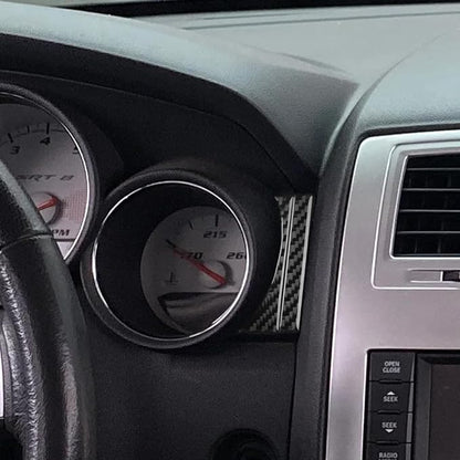 Compatible with Dodge Charger 2008 2009 2010 Real Premium Soft Carbon Fiber Decor Car Speedometer Sides Trim Strip Sticker Interior Accessories Decal Cover 4pcs Black