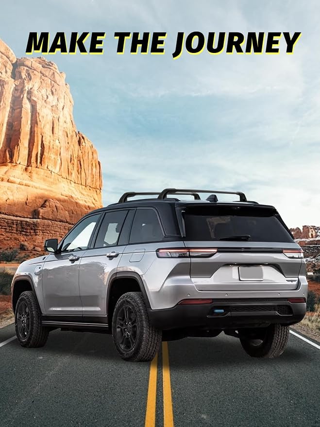 Gdydi 220lbs Roof Rack Cross Bars Compatible with Grand Cherokee L 2021-2025 and 2022-2025 Grand Cherokee WL with Anti-Theft Lock, Black Matte Aluminum Anti-Corrosion Crossbars