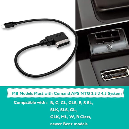 MDI MMI MDI Aux Adapter Music Interface Charg Media Consumer Cable Compatible with MB Comand APS NTG4.5 System for IP 13 12 11 Pro Max Xs max XR