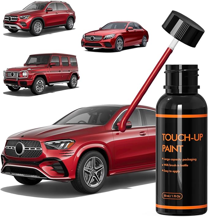 996 Cardinal Red Touch Up Paint for Mercedes Benz, DIY Car Paint Scratch Repair Kit, Automotive Paints, Quick & Easy Fix Scratch Repair for C/E/G/GLC/GLE/GLS/EQE/EQS/A/B/AMG/SLC