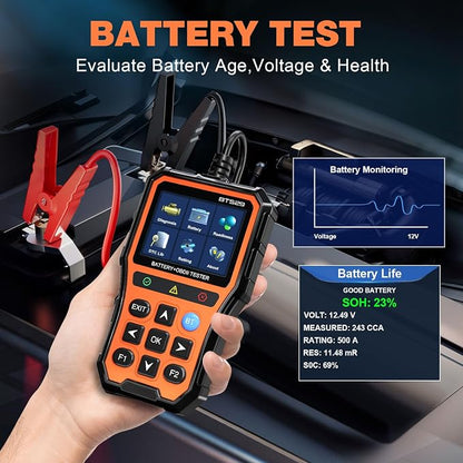 BT529 Bluetooth OBD2 Scanner & Car Battery Tester,2-in-1 Car Diagnostic Tool for iPhone & Android, Check Engine Code Reader,Performance Test, Trip Analysis, 12V Battery Analyzer for All 1996+ Vehicles