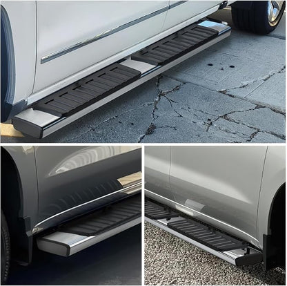 Nilight Running Boards for 2019-2026 Chevy Silverado/GMC Sierra 1500 Crew Cab 2020-2026 Silverado/GMC Sierra 2500HD 3500HD 6 Inch Stainless Steel Bolt-on Side Step Nerf Bars