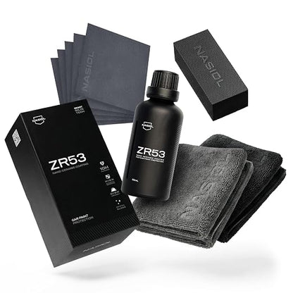 Nasiol ZR53 Nano Ceramic Coating for Cars – Complete Kit for Professional Paint Protection with Expert Guide