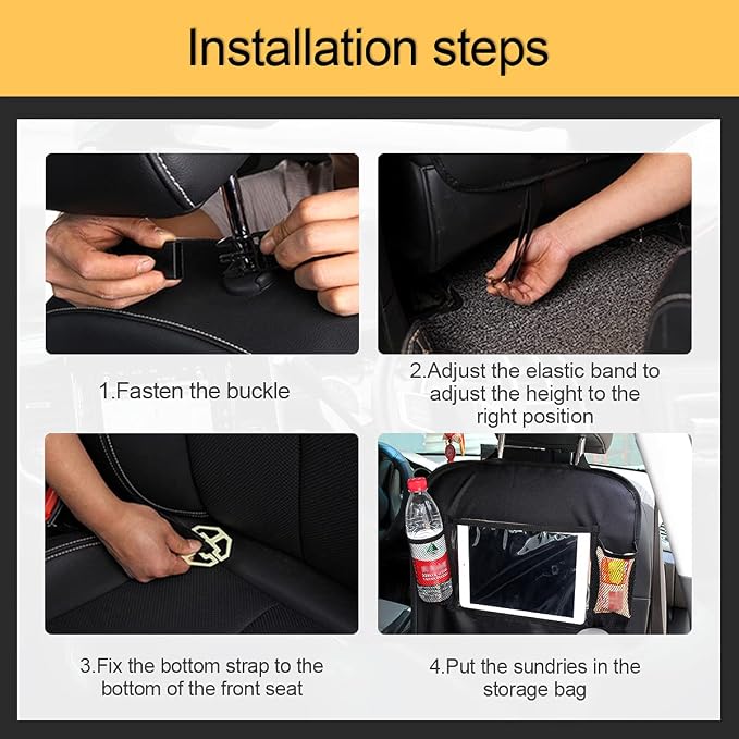 Car Seat Back Organizer, Waterproof and Durable with 10" Table Holder, 9 Storage Pockets for Kids, Travel Accessories, 2 Pack