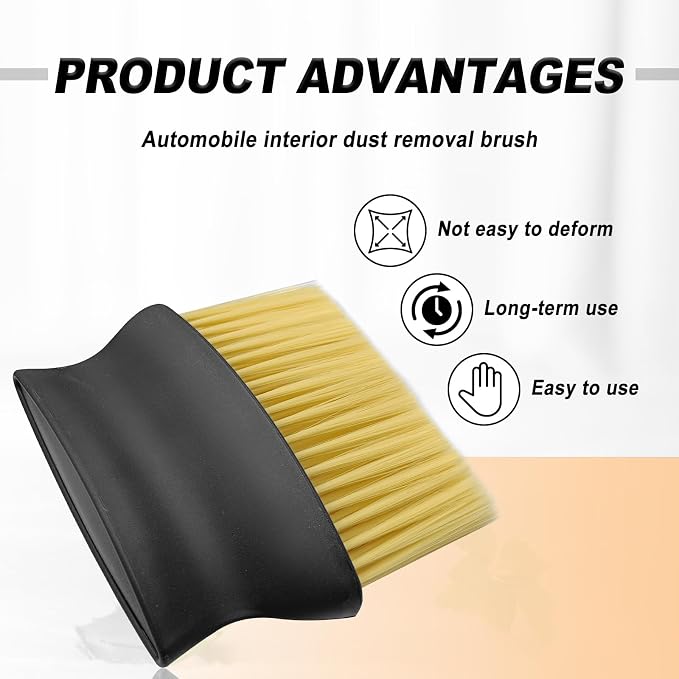Car Detailing Brush with Ultra Soft Bristles Automotive Interior Cleaning and Dusting Tool for Dashboard Air Vents Leather Computer and Scratch Free Surfaces (Yellow)