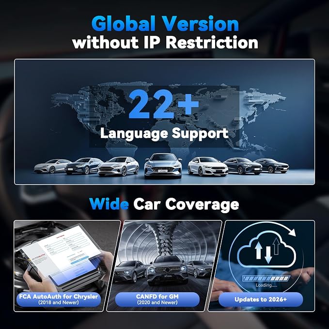 XTOOL D5S OBD2 Scanner, 16 Resets, Car Scanner for Engine ABS SRS Transmission, Crank Sensor Relearn, Throttle Relearn, EPB, Code Reader for Cars and Trucks, CAN FD&FCA Scan Tool, Lifetime Free Update