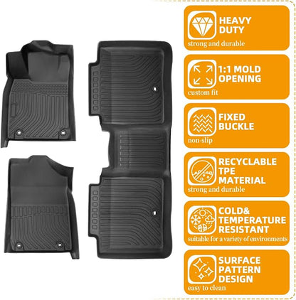 Floor Mats for Lexus ES 350 & ES 300H 2013-2018, ES 350 & ES 300H TPE Floor Mats, All Weather Non-Slip Waterproof Front & Rear Row Mats