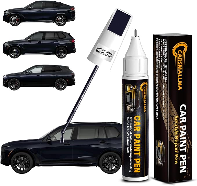 416 Carbon Black Metallic Car Touch Up Paint for BMW, Color Accurate Car Paint Scratch Repair Pen Kit Quick & Easy Fix Vehicle Chips and Automotive Nicks Scuff
