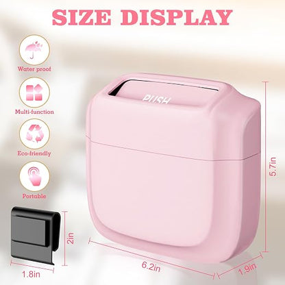 Car Trash Can with Lid, Built-in Storage Garbage Bag, Leakproof Vehicle Trash, Car Accessories for Interior, Mini Garbage Bin for Automotive, Office, Kitchen, Bedroom, with 60pcs Trash Bags,2Pcs