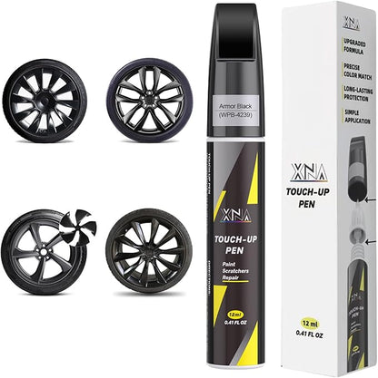Rim Touch Up Paint(Armor Black(WPB-4239)) for Tesla Model Y/S/X Crossflow/Induction/Arachnid/Slipstream 2-Tone Wheel, 2 in 1 Car Wheel Scratch Repair Kit, Quick & Easy Remover Curb Rash