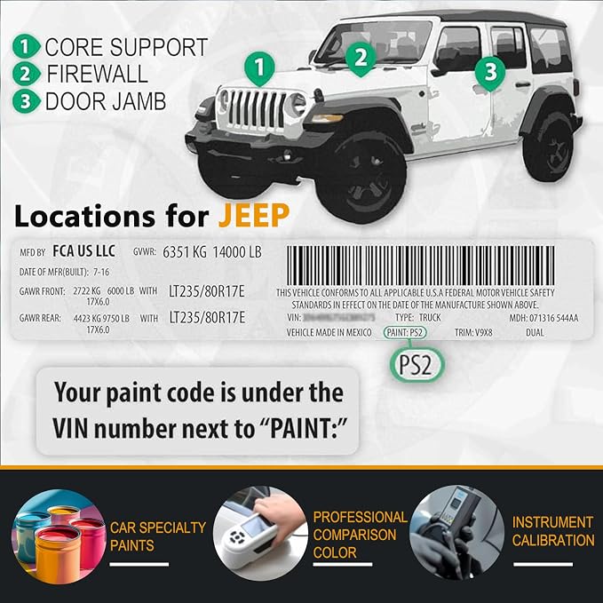 Touch Up Paint for Jeep Diamond Black Crystal Pearl(PXJ/KXJ), Color Exact Match Auto Paint Repair Pen Fix Chips and Nicks Scuff