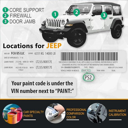 Touch Up Paint for Jeep Diamond Black Crystal Pearl(PXJ/KXJ), Color Exact Match Auto Paint Repair Pen Fix Chips and Nicks Scuff