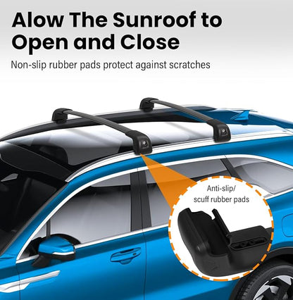 300LBS Roof Rack Cross Bars 300lb Compatible with Kia Sorento and Sorento Hybrid 2021-2026 with Flush Rails,Heavy Duty Lockable Aluminum Roof Rails Crossbars Cargo Bars Carrier Luggage