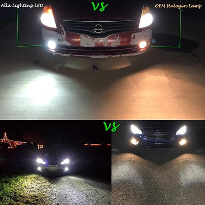 Alla Lighting 3800lm 889 881 LED Fog Light Bulbs, 6000K Xenon White Xtreme Super Bright H28 886 888 894 896 898, ETI 56-SMD (Off-road use only)