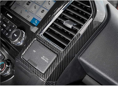Keptrim for F150 ABS Carbon Fiber Central Console Air Conditioner Panel Trim for 2015 2016 2017 2018 2019 2020 Ford F150, 5pcs