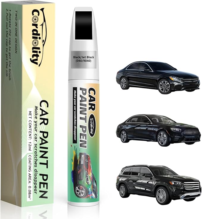040/9040 Black/Jet Black Touch Up Paint for Mercedes Benz, Color Accurate Car Paint Scratch Repair Pen, Quick & Easy Fix Automotive Chips and Nicks
