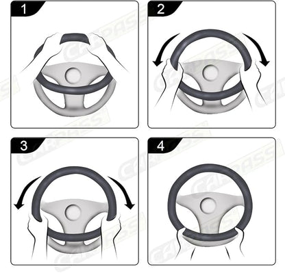 CAR PASS Car Steering Wheel Cover,14.5-15 Inch Gray Faux Suede Universal Memory Foam Auto Steering Wheel Covers Breathable Anti-Slip Odorless Steering Wheels Accessories for Men Women
