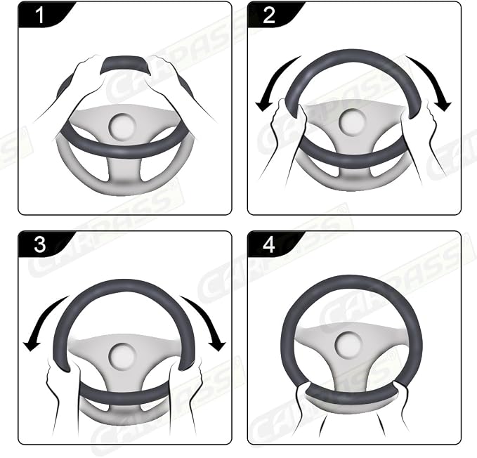 CAR Pass Black Faux Suede 14.5-15 Inch Memory Foam Steering Wheel Covers Breathable Anti-Slip Odorless Steering Wheel Universal Fit for Men Women