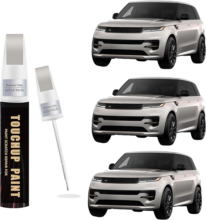 Borasco Grey(2273/1CN/LIB) Car Paint Touch Up Pen Compatible with Landrover, 2-In-1 Color Accurate Touch Up Car Scratch Repair Paint Match Landrover Series Automotive Scratch Remover for Nicks & Chips Repair