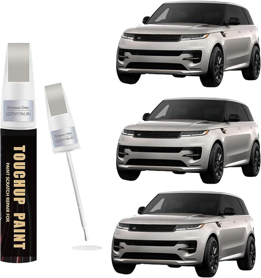 Borasco Grey(2273/1CN/LIB) Car Paint Touch Up Pen Compatible with Landrover, 2-In-1 Color Accurate Touch Up Car Scratch Repair Paint Match Landrover Series Automotive Scratch Remover for Nicks & Chips Repair