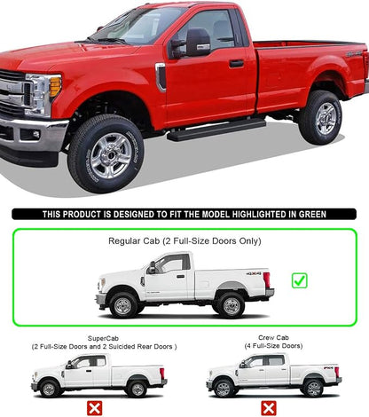 APS (Black 5 inches) Stainless Steel Running Boards Nerf Bars Side Steps Compatible with Ford F150 2015-2026 Regular Cab & F-250 F-350 Super Duty 2017-2026