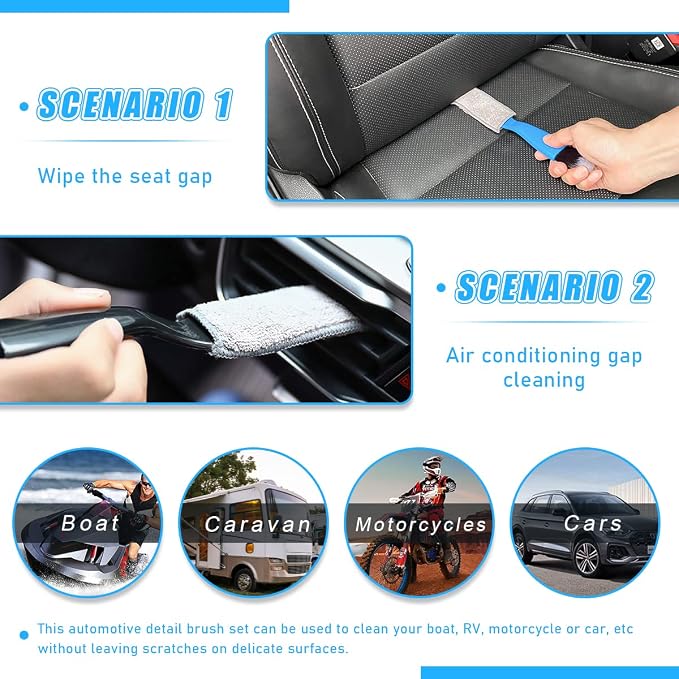 Ziciner 1 PC Double Head Brush for Car Clean, Soft Auto Interior Duster Detailing Brushes, Universal Vehicle Dashboard Screen, Air Vents, Computer etc Cleaning Tool Accessories (Black)