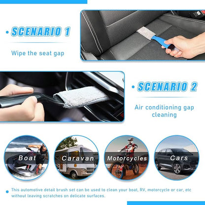 Ziciner 1 PC Double Head Brush for Car Clean, Soft Auto Interior Duster Detailing Brushes, Universal Vehicle Dashboard Screen, Air Vents, Computer etc Cleaning Tool Accessories (Black)