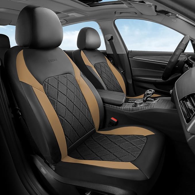 Coverado Car Seat Covers, Front Seat Covers, 2 Front Automotive Seat Cover, Mesh Breathable Seat Protectors, Universal Fit for Most Cars
