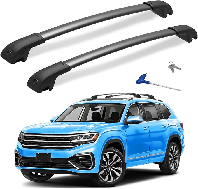 Lockbale 300lbs Roof Rack Cross Bars Fit for Volkswagen VW Atlas 2017-2026 (Not for Atlas Cross Sport), Heavy Duty Aluminum Roof Rails Crossbars Rooftop Cargo Bars Luggage Bike Kayak Racks