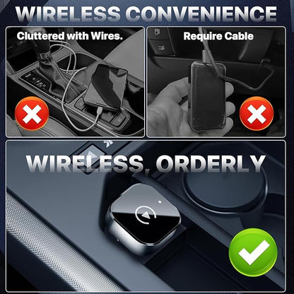 Wireless CarPlay Adapter, 2026 Upgrade 2-in-1 Wireless Android Auto Dongle, Plug & Play Auto Reconnect Mini USB Car Play Accessory Compatible with iPhone & Android