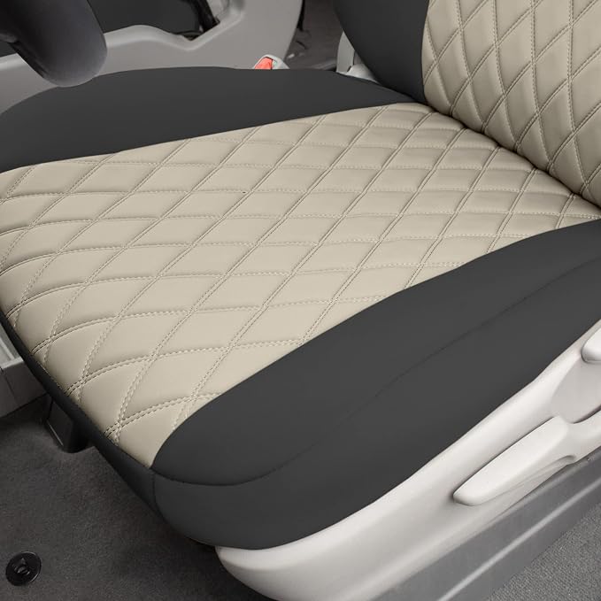 FH Group Custom Fit Car Seat Covers Specifically Made for 2011-2020 Toyota Sienna 7 Seater with Ultraflex Neoprene Water Resistant Automotive Seat Covers - Full Set Beige