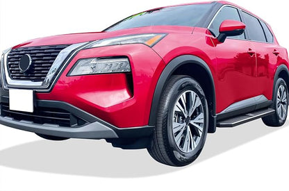 APS Black Stainless Steel Running Boards Style Compatible with Nissan Rogue 2021-2026 (Exclude Models with Ground Lighting System) (Side Steps Side Bars) 6in Wide