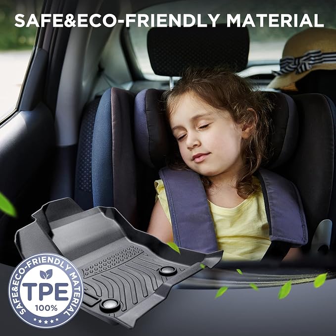 BAMACAR 2013-2019 for Ford Escape Floor Mats Front & 2nd Floor mat & Cargo Liner for Escape Titanium se sel 2013 2014 2015 2016 2017 2018 2019 4Pcs Black All Weather Protection for Ford C-Max
