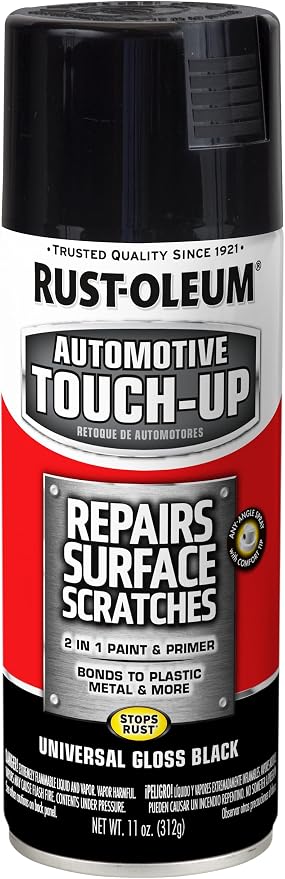 Rust-Oleum 292320 Automotive Universal Touch-Up Spray Paint, 11 oz, Gloss Black