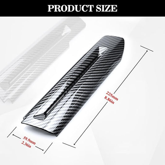 Car Inner Door Handle Trim Cover fits for Ford Mustang 2015-2024, Carbon Fiber Door Handrail Handle Protector for Mustang Interior Decoration Accessories,2Pcs Kit (Black Carbon Fiber)
