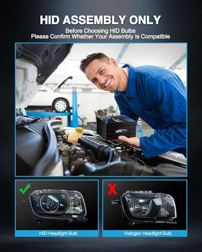 Marsauto D3S HID Bulbs, 35W Super Bright Xenon, 5000K Comfort Daylight HID Bulb(Not Halogen/Led Bulb), 5 Minutes Installation, Low/high Beam