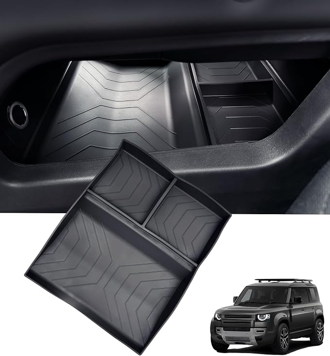 Lower Center Console Organizer Tray for Land Rover Defender 90/110/130 2026 2025, Interior Accessories Insert Tray Storage Box for 2025-2026 Defender, Black