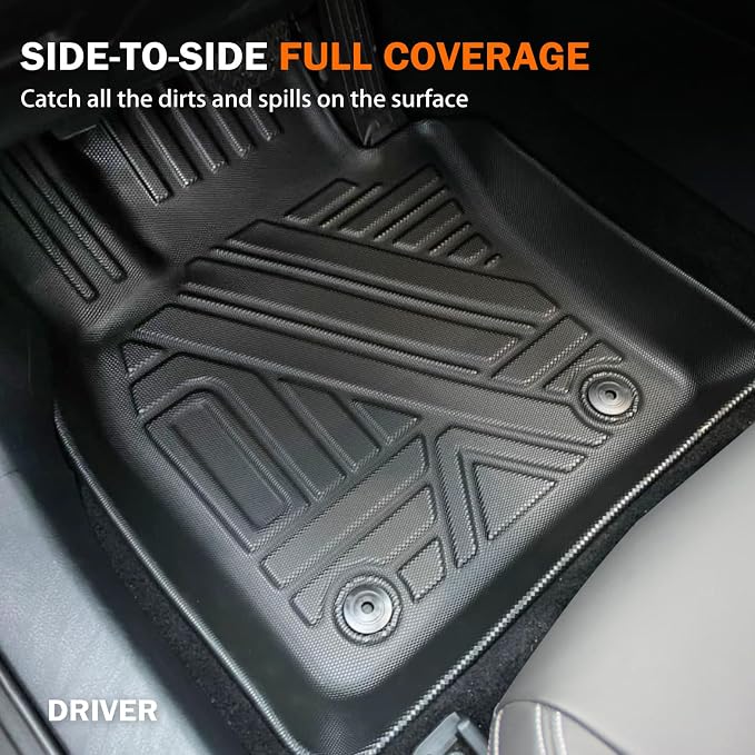 KUST Floor Mats for Hyundai Tucson 2016-2021, All Weather Floor Liners for Tucson Accessories Car Mats Front Rear Set TPE Rubber Raised Edge