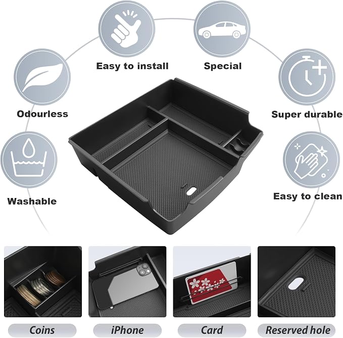 SKTU for 2025 2026 Kia Carnival Center Console Organizer for 2025 2026 Kia Carnival (LX/LXS/EX/SX/SX Prestige) Console Tray Kia Carnival 2025 2026 Accessories Armrest Storage Box with Coins Holder
