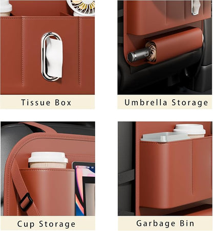 GMQ Backseat Car Organizer with Tray 1 Pack,Car Backseat Organizer with Foldable Table for Kids,Multifunctional Seat Back Organizer with Storage Pockets Car Storage Organizer (Black)