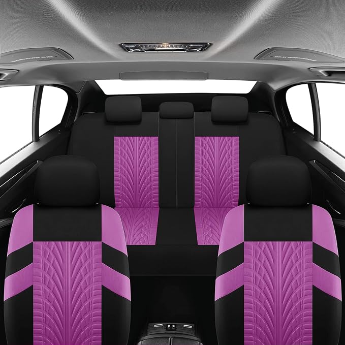 VarCozy Car Seat Covers Full Set, Front & Split Rear Bench for Car, Universal Cloth SUV, Sedan, Van, Automotive Interior Covers, Airbag Compatible