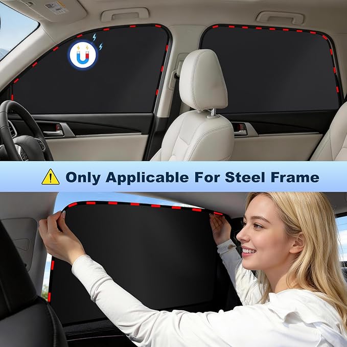 ZATOOTO Magnetic Car Window Shade 2 Pack Car Shades for Front Windows for Sleeping Car Privacy Curtain UV Block Window Shade, Universal Size for Vehicle Privacy Window Shade for Driver