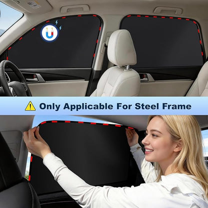 ZATOOTO Magnetic Car Window Shade 2 Pack Car Shades for Front Windows for Sleeping Car Privacy Curtain UV Block Window Shade, Universal Size for Vehicle Privacy Window Shade for Driver