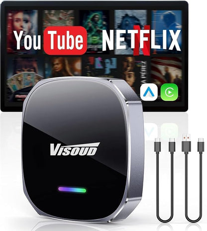 Vehicle Multimedia Magic AI Box Wireless CarPlay Adapter, Converts Wired to Wireless, 5.8GHz Zero Delay WiFi, Plug & Play 3s Auto Connect, Works with iOS 10+ & Android 11+ Devices