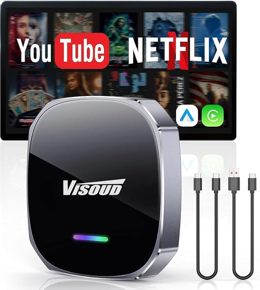 Wireless Magic AI Box CarPlay Dongle, Stable 5.8GHz Low Latency WiFi, Plug & Play 3s Auto Pair, Works with iOS 10+ & Android 11+ Factory CarPlay Screens