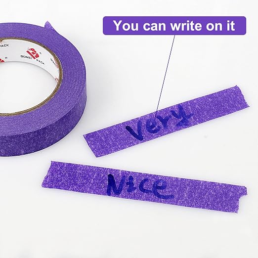 BOMEI PACK Purple Painters Tape,1" x 60 Yards x 6 Rolls (360 Yards Total) - Paint Tape for Walls Painting, Automotive, Labeling, DIY Crafting, Decoration and School Project
