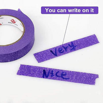 BOMEI PACK Purple Painters Tape,1" x 60 Yards x 6 Rolls (360 Yards Total) - Paint Tape for Walls Painting, Automotive, Labeling, DIY Crafting, Decoration and School Project