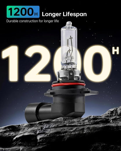 littlelucky 9012/HIR2 Halogen Bulbs, 3800k, 300% Brighter, High Performance 12V/55w Halogen Light for High/Low Beam Replacement Bulb, 1200H Lifespan, Plug&Play 2 Pack